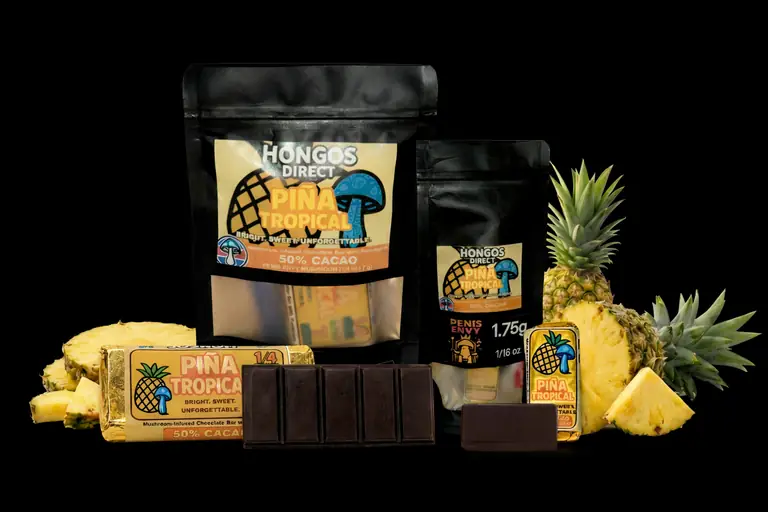 Piña Tropical pineapple mushroom chocolate bar by Hongos Direct